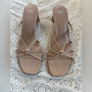 BP Women's Beige Strappy Heels